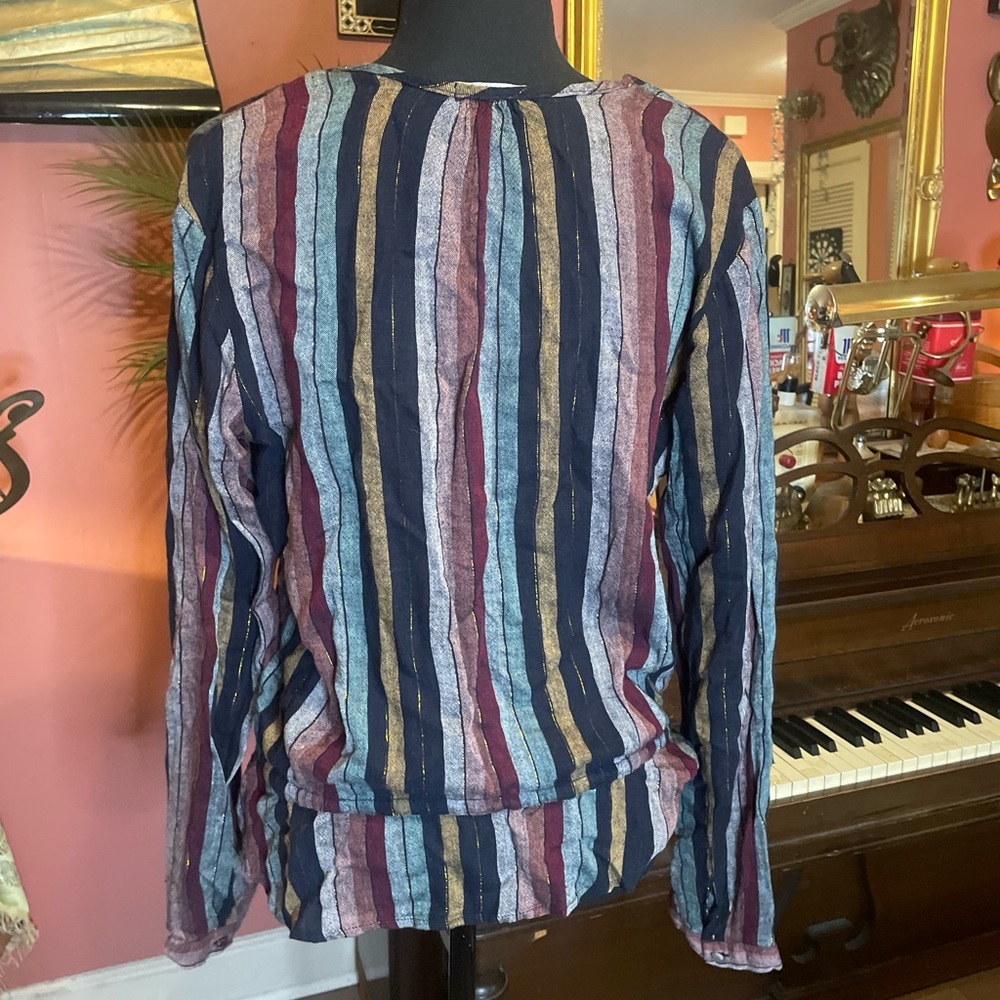 Rails Beaux Stripe Tie-Waist Button-Down Blouse I… - image 3